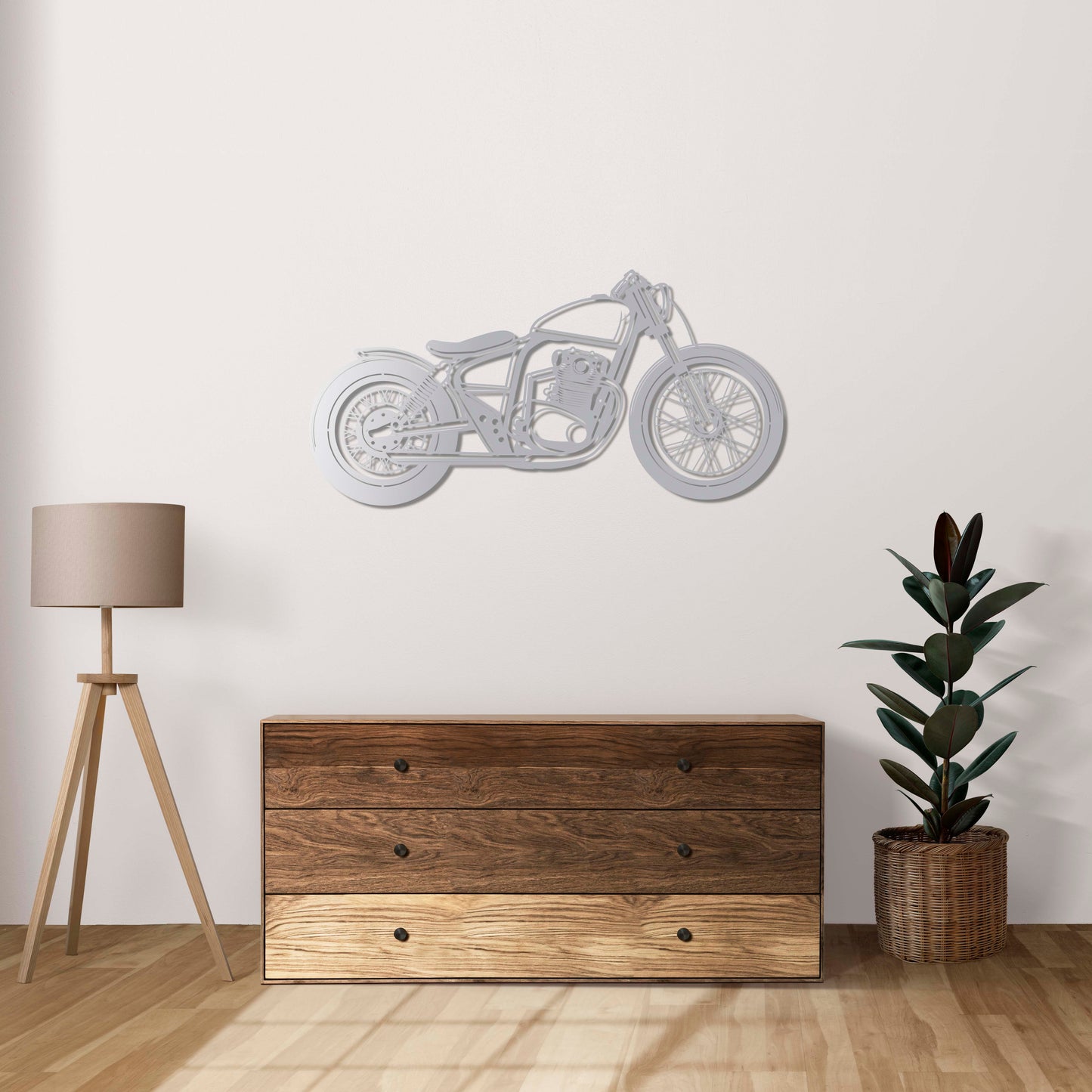 Timeless Ride | Vintage Bobber Motorcycle Metal Wall Display