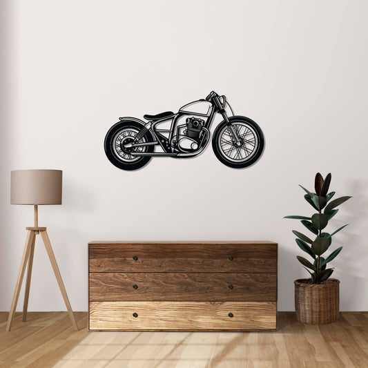 Timeless Ride | Vintage Bobber Motorcycle Metal Wall Display