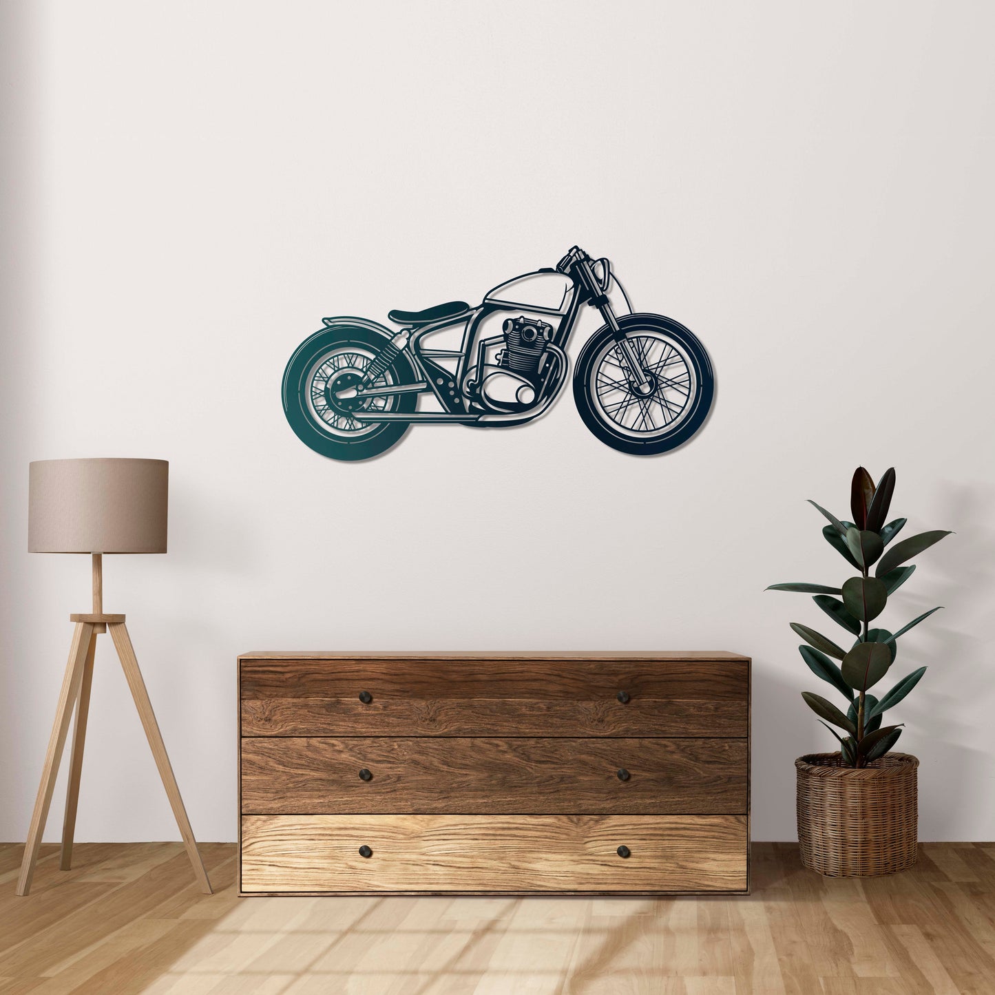 Timeless Ride | Vintage Bobber Motorcycle Metal Wall Display