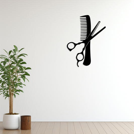 Blades & Style Metal Wall Decor | Iconic Barber Tool Sculpture