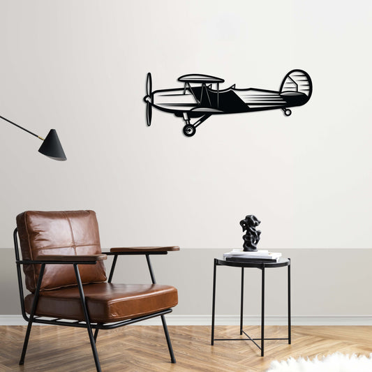 "Flight Back in Time" – Retro Propeller Plane Metal Wall Decor