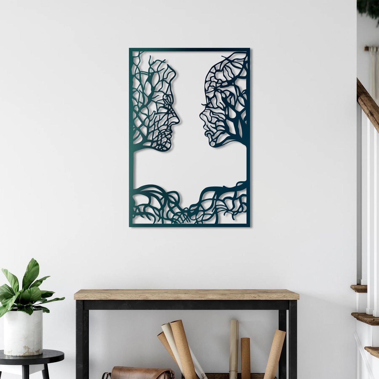 Mirrored Essence Metal Wall Decor | Symbolic Abstract Art Sculpture