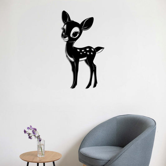 Adorable Fawn Metal Wall Decor | Gentle Woodland Animal Sculpture