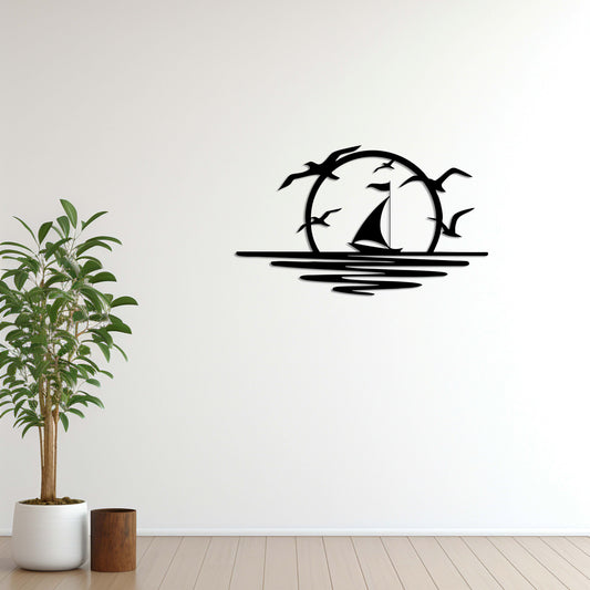 Wind’s Whisper Metal Wall Art | Tranquil Flow Sculpture