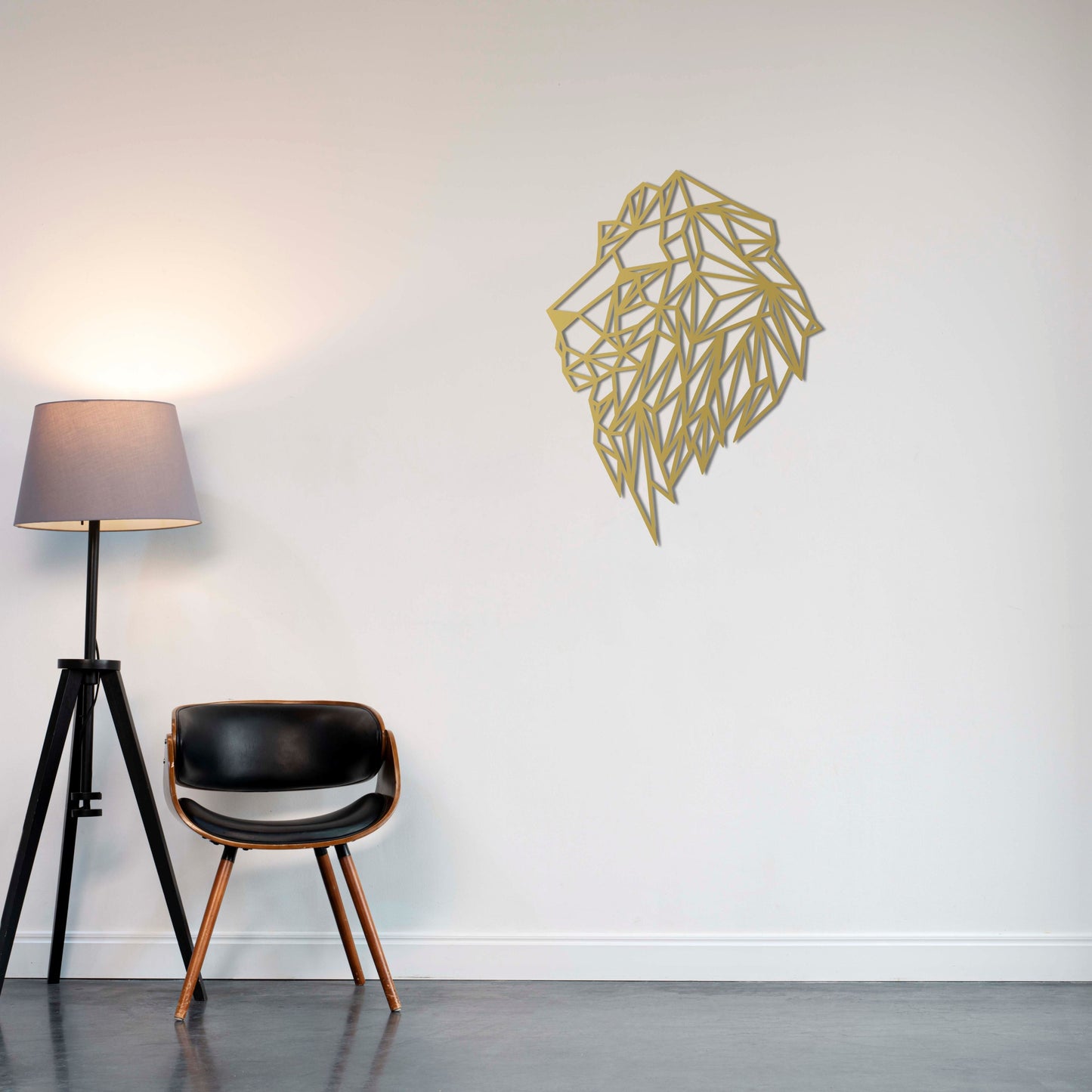 Geometric Majesty Lion Metal Wall Decor | Modern Artistic Sculpture