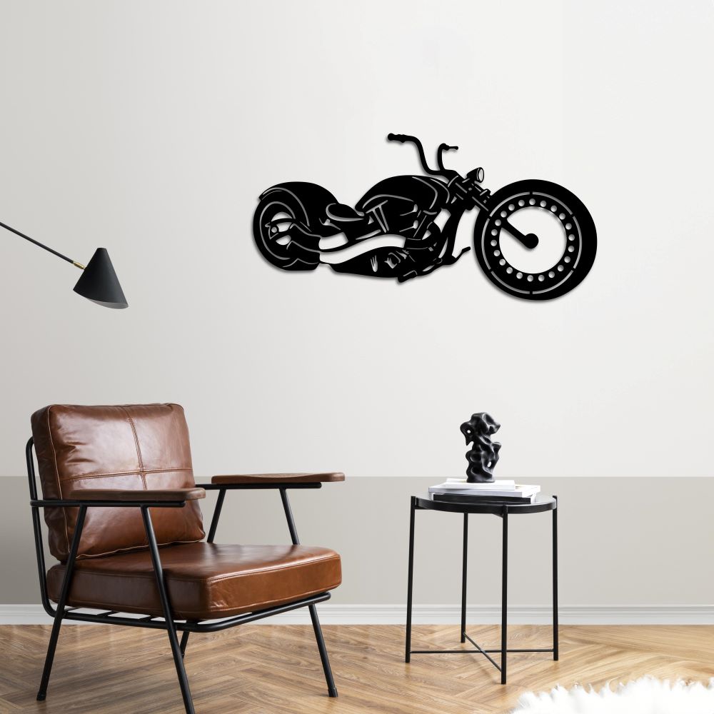 Ride the Wind | Chopper Motorcycle Metal Wall Sculpture