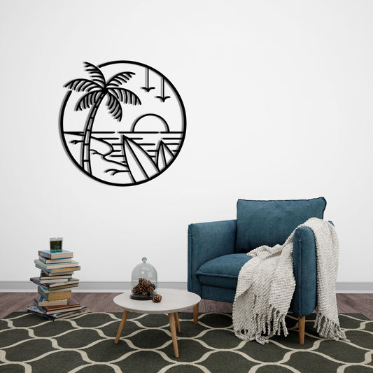 Whispers of the Tropics | Palm Leaf-Inspired Metal Wall Elegance