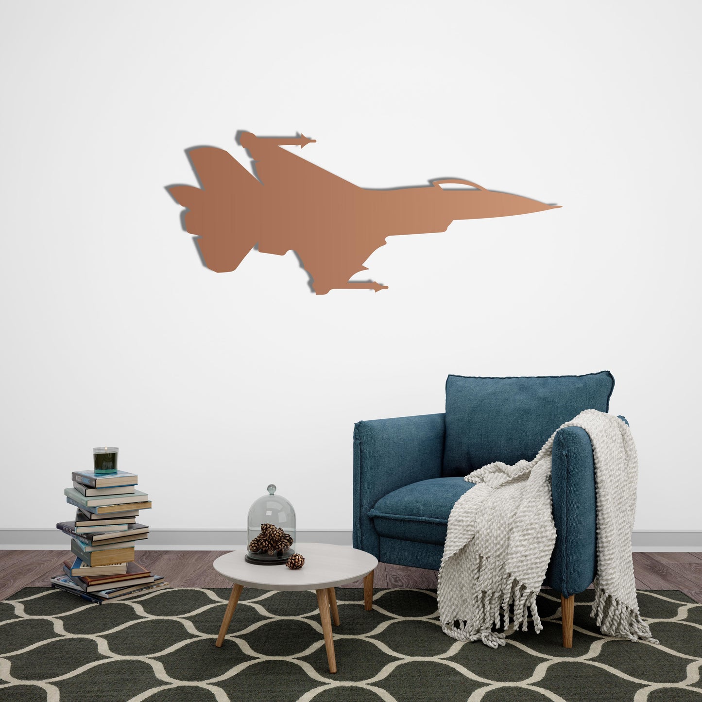 Jet Aircraft Metal Wall Decor | Sleek Modern Aviation Sculpture