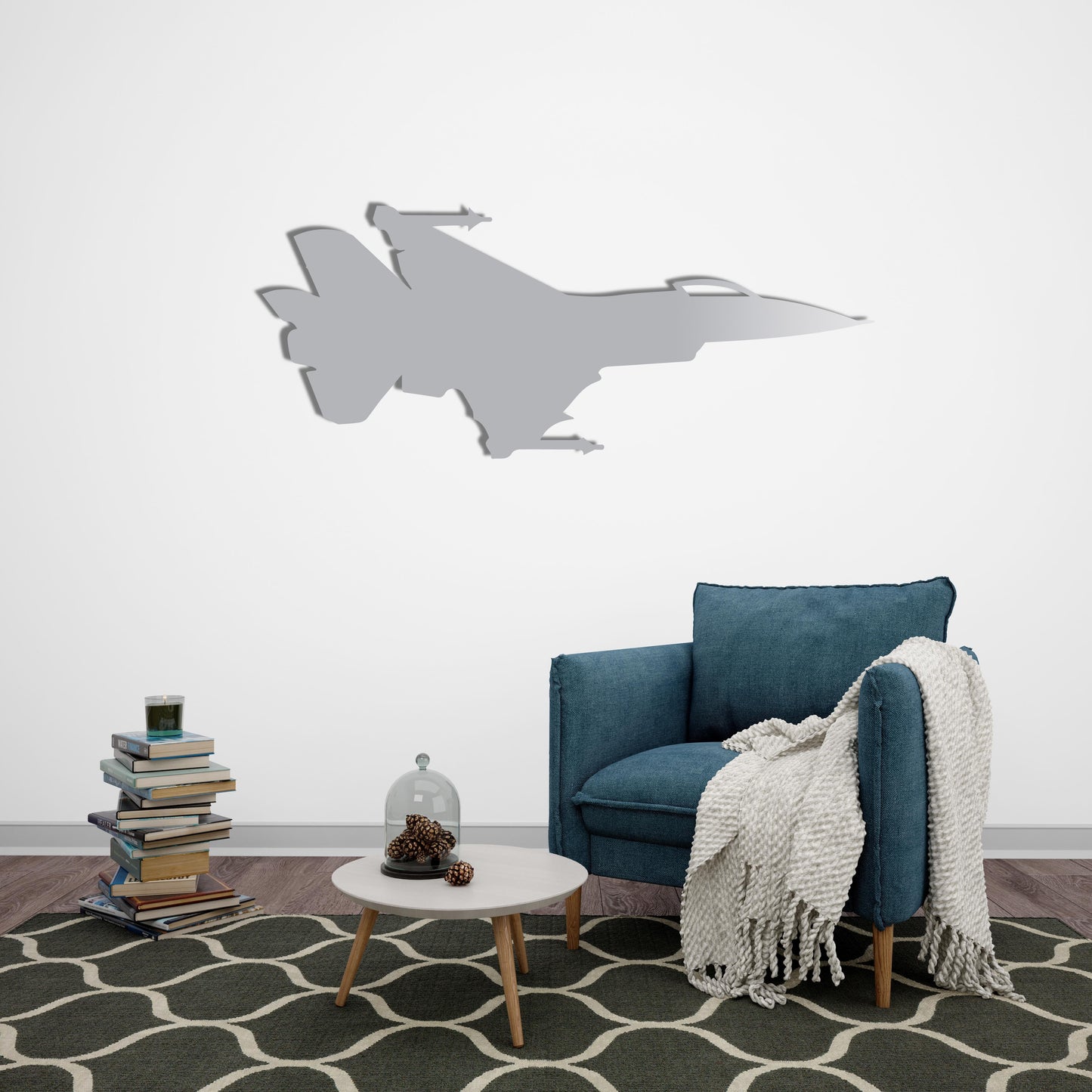 Jet Aircraft Metal Wall Decor | Sleek Modern Aviation Sculpture