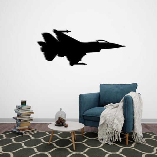 Jet Aircraft Metal Wall Decor | Sleek Modern Aviation Sculpture