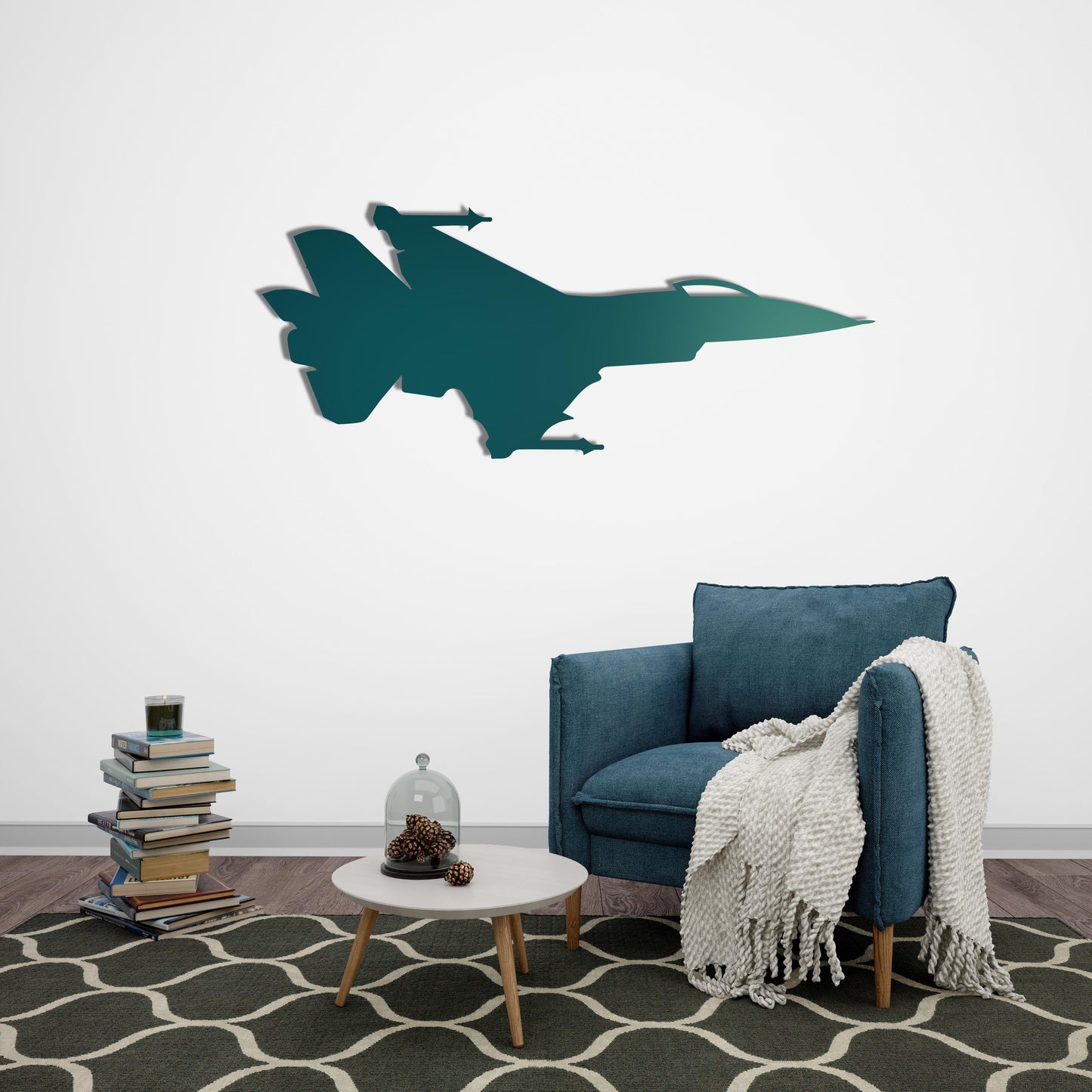Jet Aircraft Metal Wall Decor | Sleek Modern Aviation Sculpture