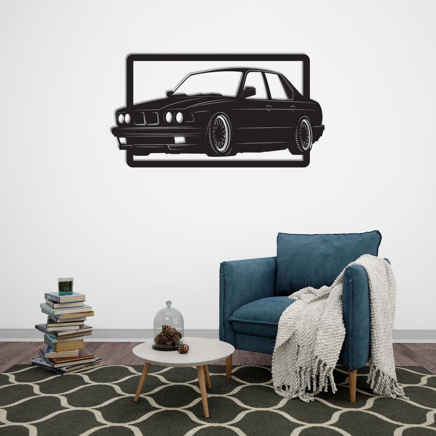 Timeless Icon: Classic BMW E30 Metal Wall Art