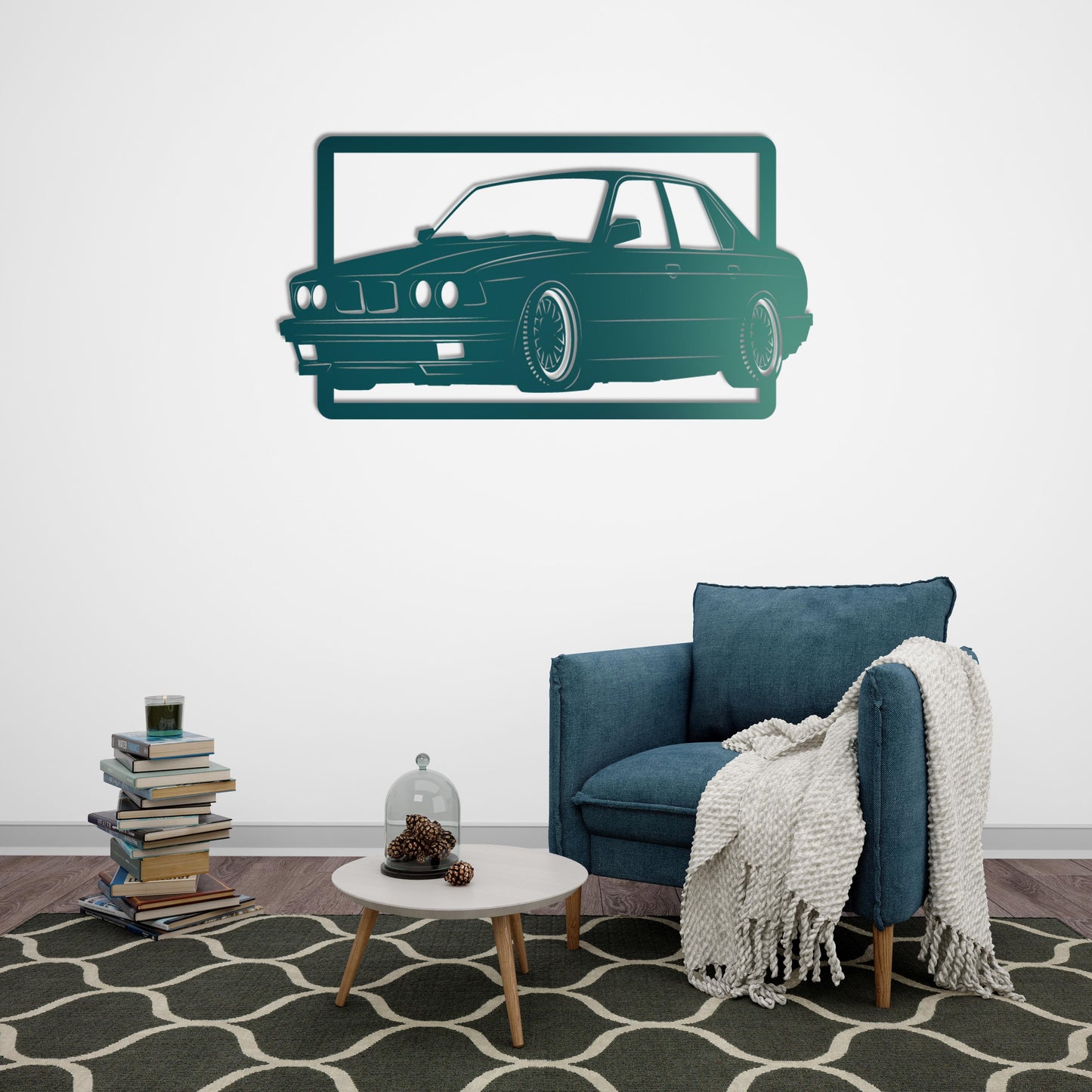 Timeless Icon: Classic BMW E30 Metal Wall Art