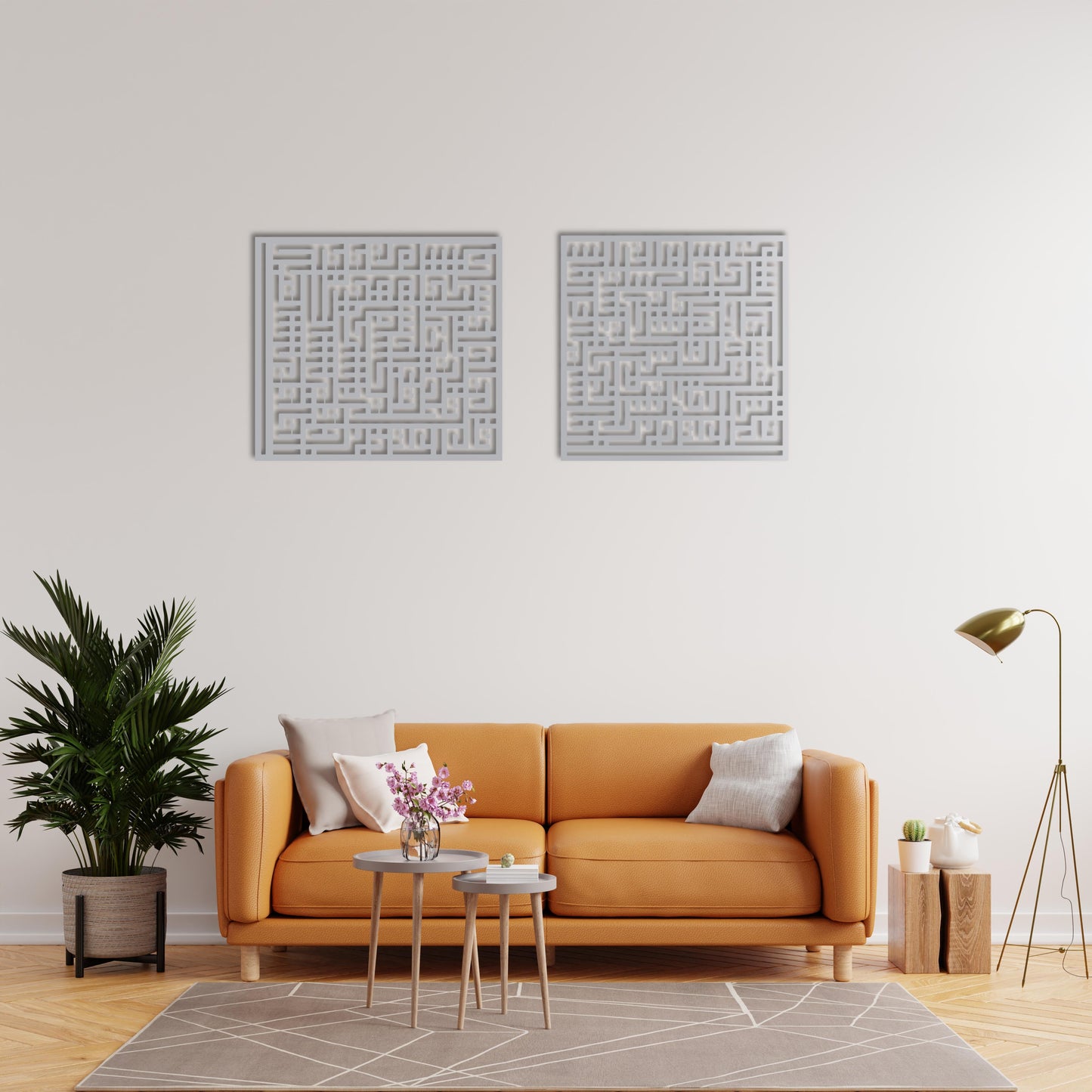 Surah Falaq & Nas Kufic Metal Wall Decor | Quranic Protection Art