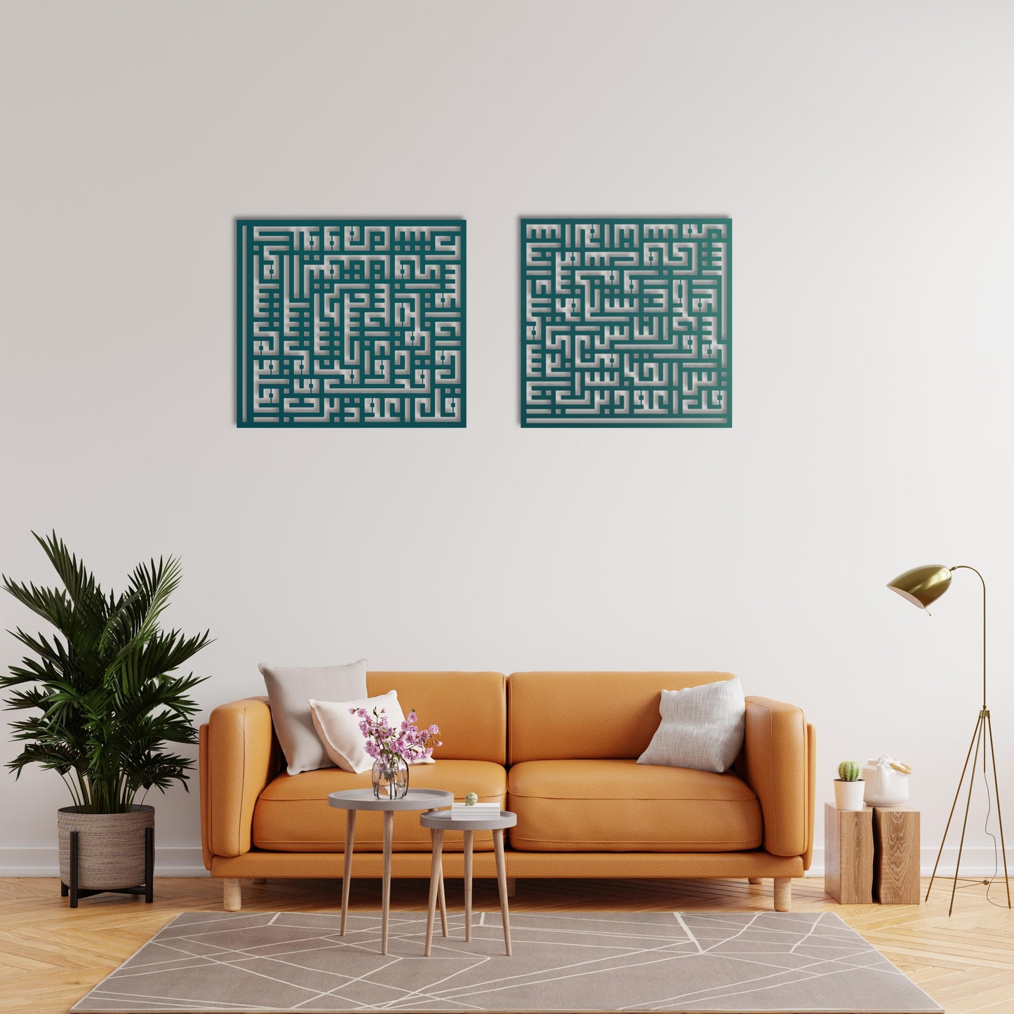 Surah Falaq & Nas Kufic Metal Wall Decor | Quranic Protection Art
