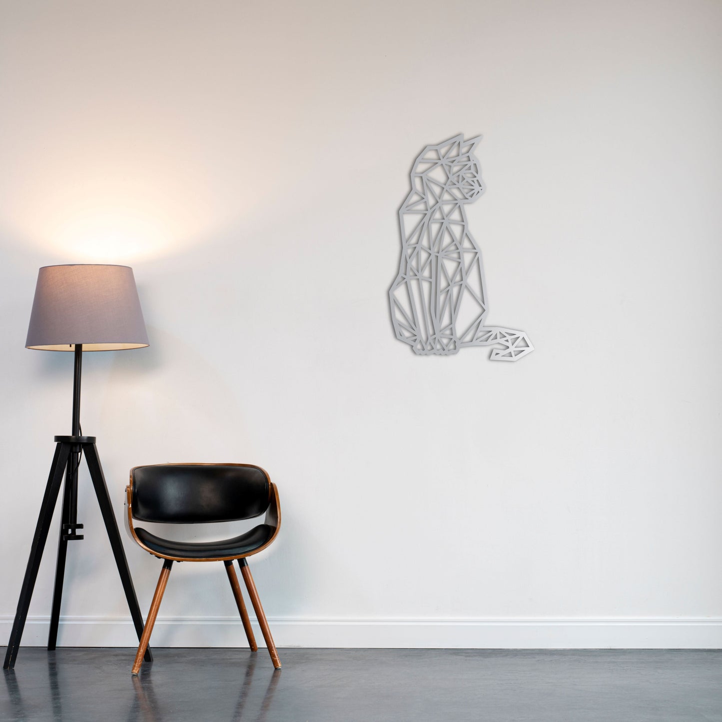 Modern Cat Trio Metal Wall Decor | Playful Geometric Animal Sculpture