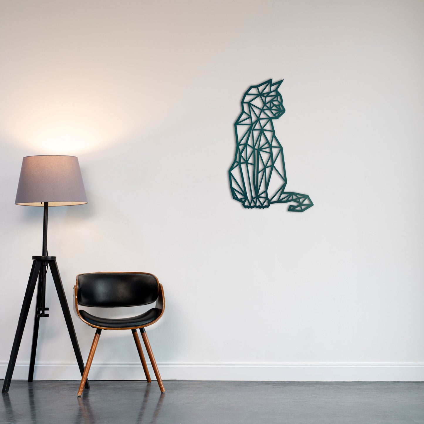 Modern Cat Trio Metal Wall Decor | Playful Geometric Animal Sculpture