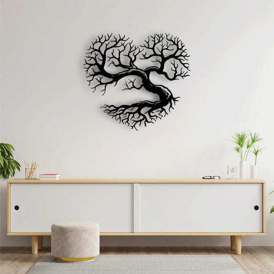 Heartroot Tree Metal Wall Decor | Symbolic Nature-Inspired Sculpture