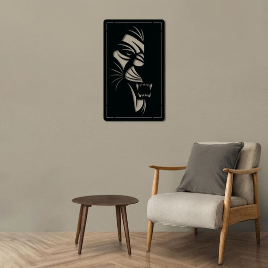 King’s Stare | Intense Lion Gaze Metal Wall Sculpture