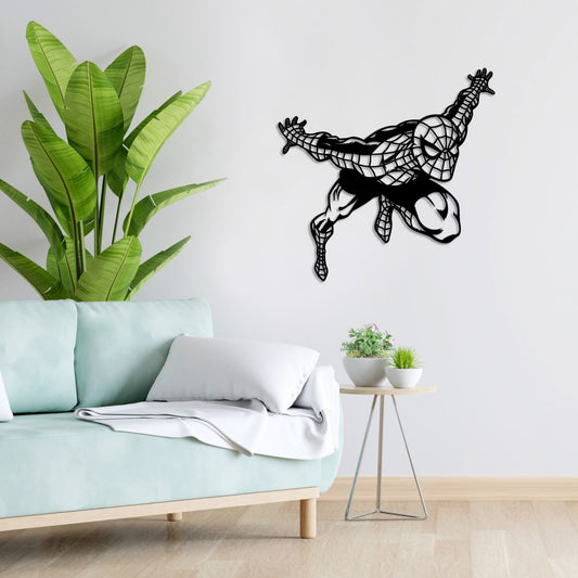 Spider-Man Action Pose Metal Wall Decor | Dynamic Superhero Sculpture
