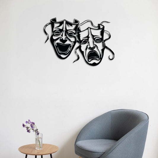 Veil of Expression | Abstract Mask Metal Wall Sculpture