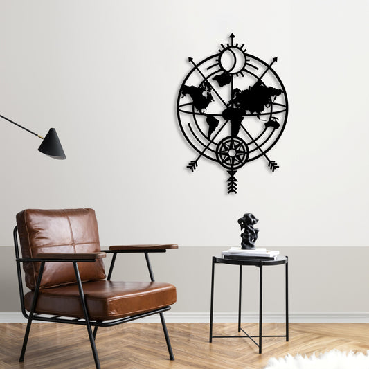 Guided by the World | Compass & Map Adventure Wall Art
