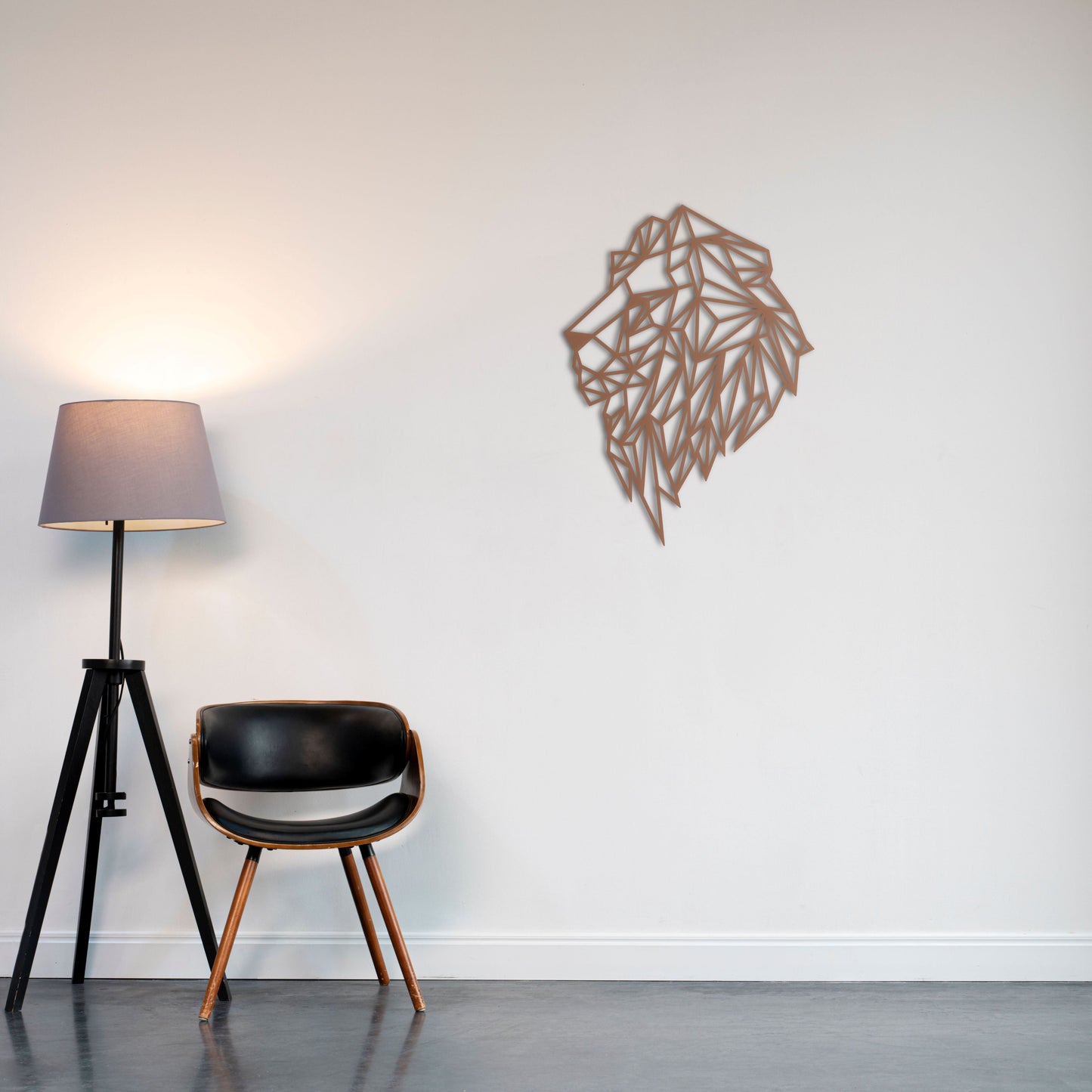 Geometric Majesty Lion Metal Wall Decor | Modern Artistic Sculpture