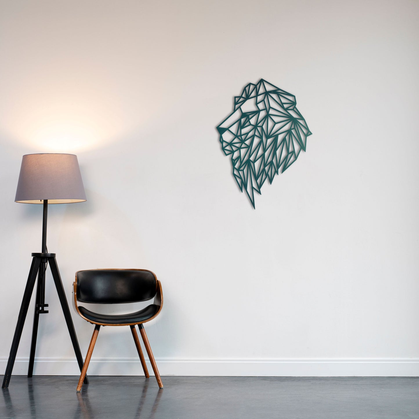 Geometric Majesty Lion Metal Wall Decor | Modern Artistic Sculpture